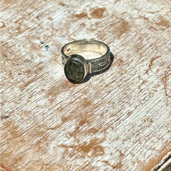 Lianite and solid 925 sterling silver ring - Picture 11 of 13